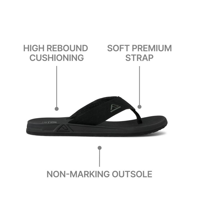 Reef Phantoms Mens Beach Flip Flop, Water Friendly, Soft and Supportive Molded Footbed, Black, 12 - Image 5
