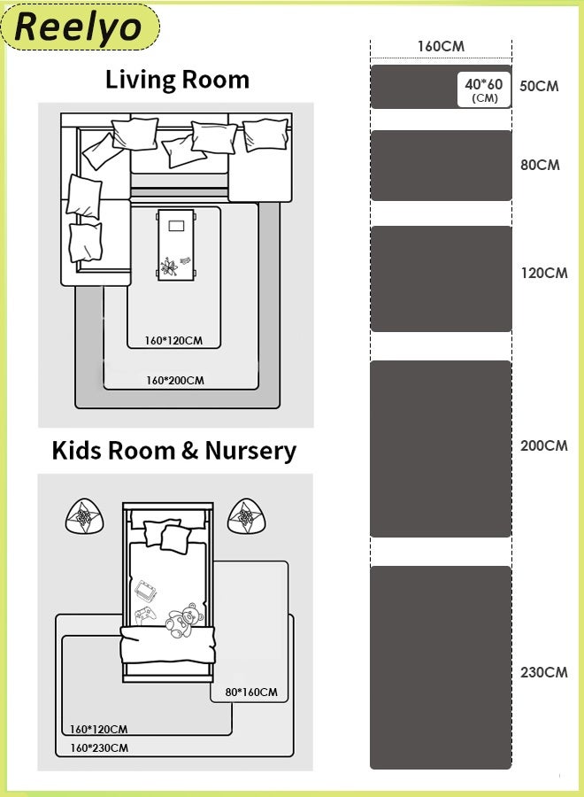 Reelyo Fuzzy Abstract Area Rugs for Bedroom Living Room Fur Rug for Kids Nursery Dorm Room Plush Throw Rug  Decorative Accent Rug for Indoor Home Floor Carpet Khaki - Image 2