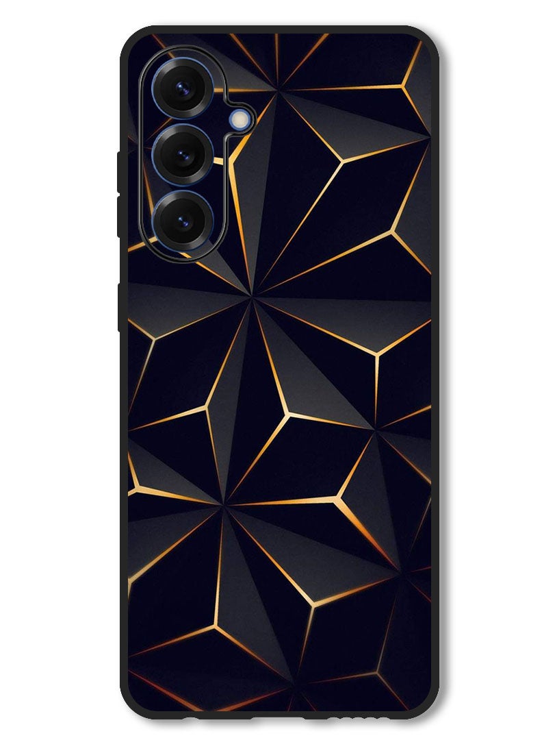 Theodor Case Compatible with Samsung Galaxy A26 Protection Shockproof Bumper Cover Black Gold Patter - Image 1