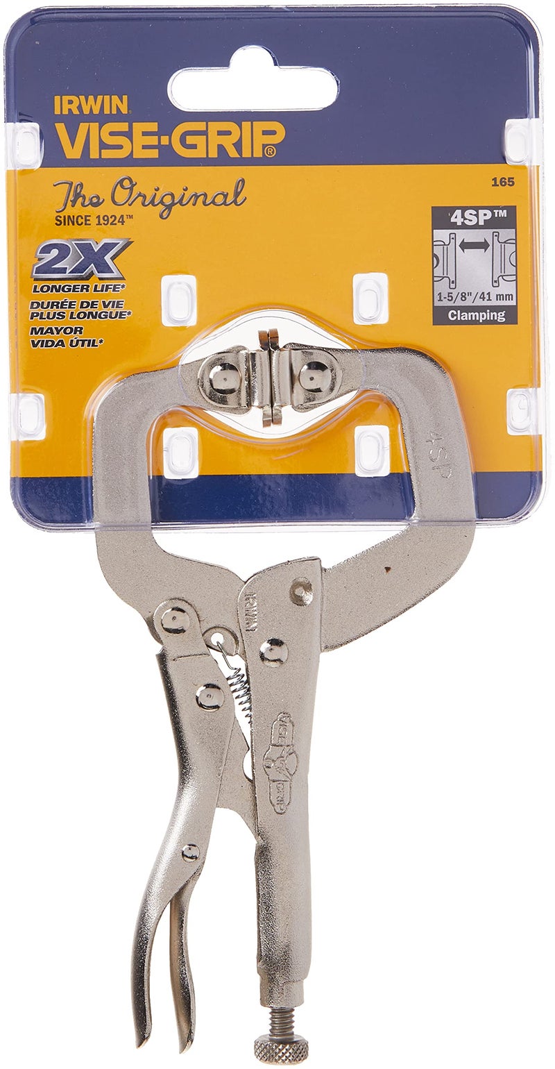IRWIN Tools VISE-GRIP Locking C-Clamp, Original, Swivel Pad Tip, 4-inch (100mm) (165); 1-5/8â€ (41mm) Jaw Capacity - Image 5