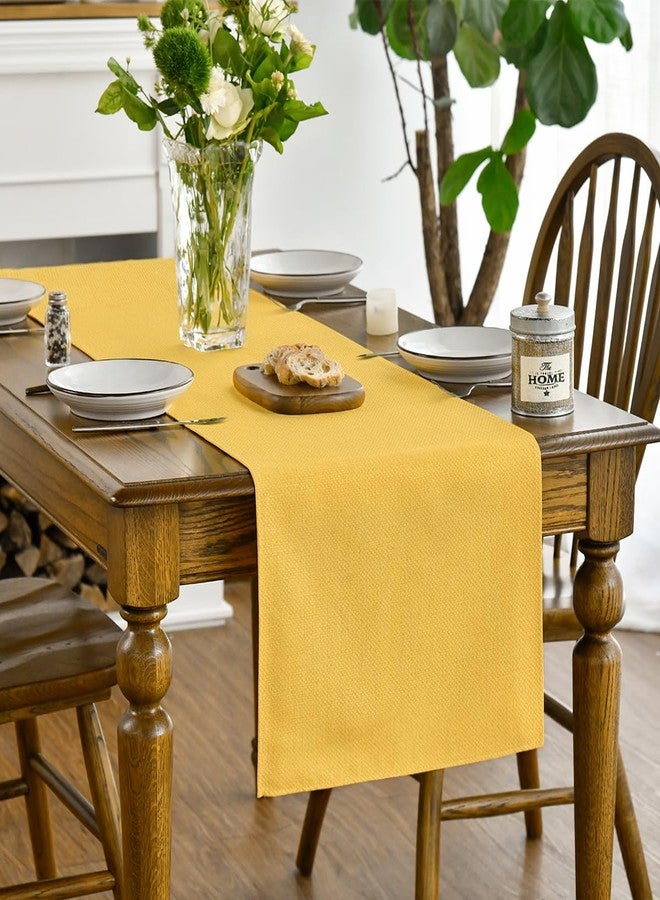 Artoid Mode Yellow Table Runner, Seasonal Summer Fall Washable Kitchen Dining Table Decoration for Home Party Decor 13x72 Inch - Image 2