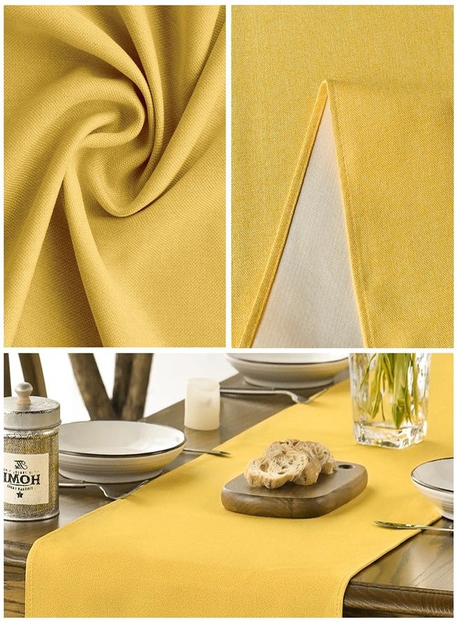 Artoid Mode Yellow Table Runner, Seasonal Summer Fall Washable Kitchen Dining Table Decoration for Home Party Decor 13x72 Inch - Image 4