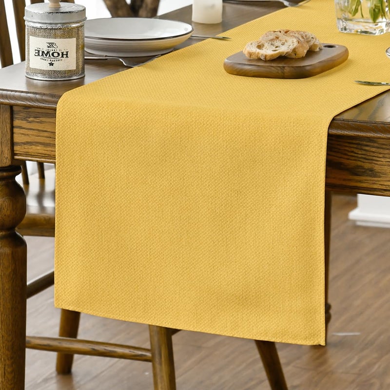 Artoid Mode Yellow Table Runner, Seasonal Summer Fall Washable Kitchen Dining Table Decoration for Home Party Decor 13x72 Inch - Image 1