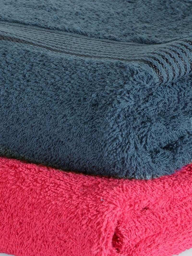 KOPA by Bianca 400 GSM 100% Cotton Soft Terry Towel l 2pc Bath Towel l Bath Towel for Men l Bath Towel for Women l D`Ross l Red-Navy Blue - Image 4