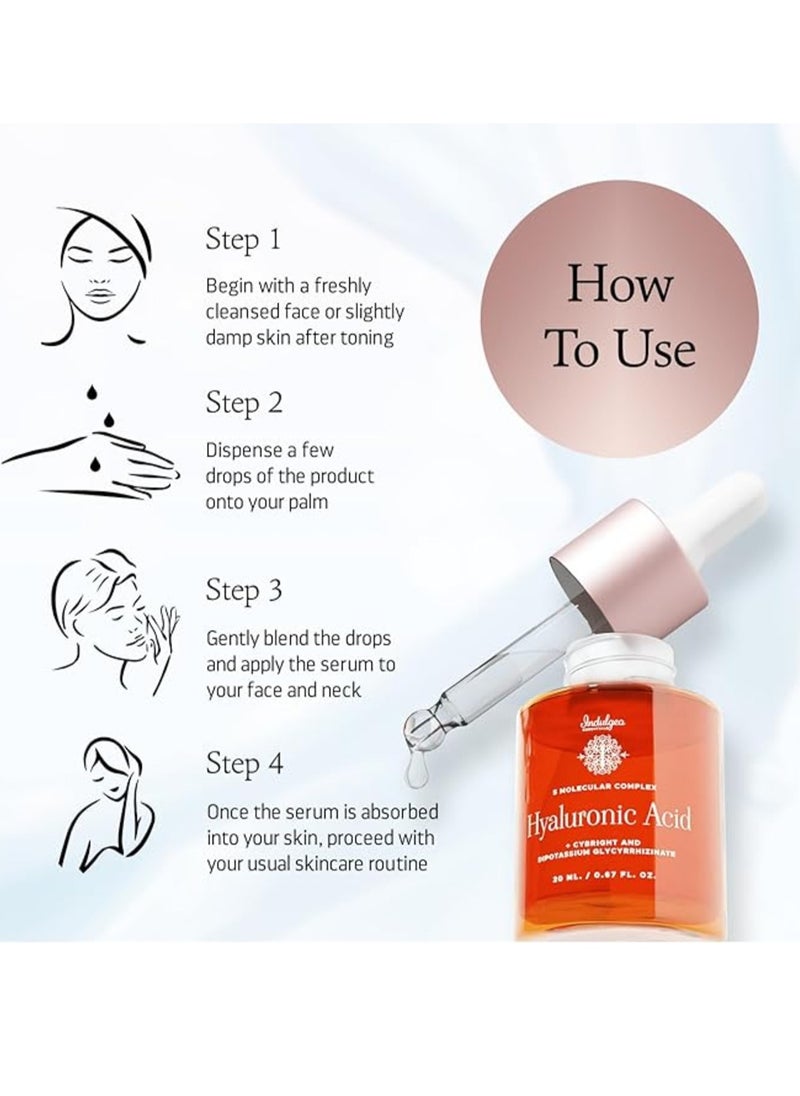 Indulgeo ESSENTIALS Indulgeo Essentials 5 Molecular Complex Hyaluronic Acid Lightweight Face Serum 20ml  - Image 2