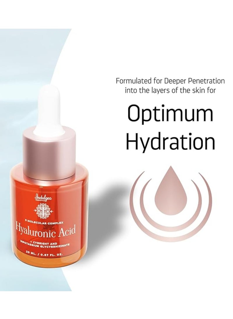 Indulgeo ESSENTIALS Indulgeo Essentials 5 Molecular Complex Hyaluronic Acid Lightweight Face Serum 20ml  - Image 5