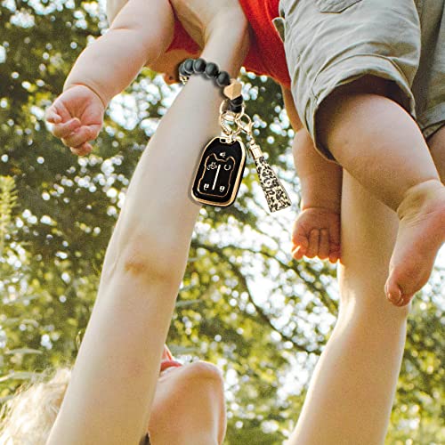 RFSRZ Soft TPU Key Fob Case for 2017-2022 GMC Acadia Terrain Yukon Chevrolet Suburban Tahoe with Key Chain Bracelets Key Holder (Black) - Image 5
