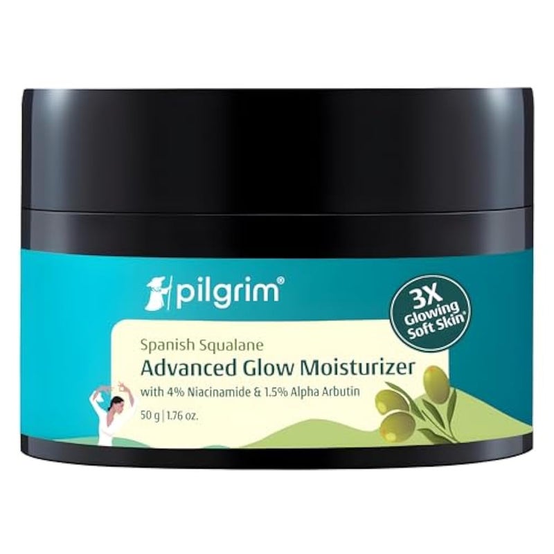 Pilgrim Squalane Niacinamide & Vitamin C Glow Moisturizer for face | Moisturizer for dry skin hydration | Face moisturizer with vitamin c for glowing skin | Non-greasy | 50 gm - Image 1