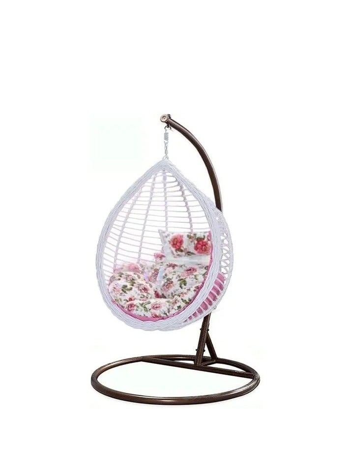 جالاكسي ديزاين كرسي معلق من الروطان من جالاكسي ديزاين (كرسي أرجوحة) – باللون الأبيض - Image 1