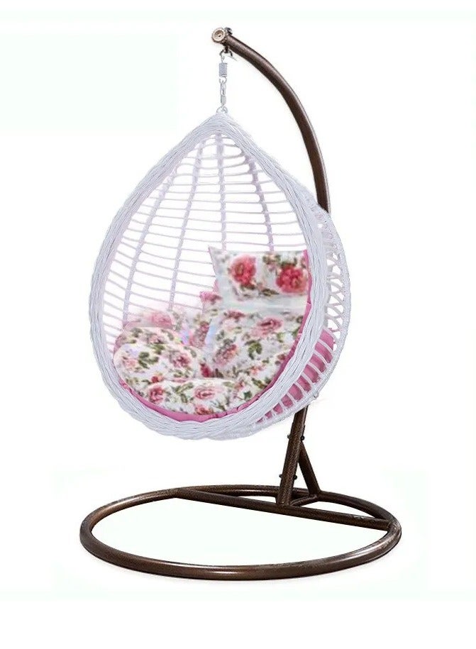 جالاكسي ديزاين كرسي معلق من الروطان من جالاكسي ديزاين (كرسي أرجوحة) – باللون الأبيض - Image 2