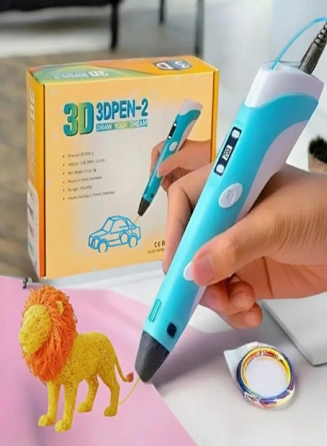 Goyal's 3D Printing Pen with LCD Display for Kids & Adults, Adjustable Temperature & Speed Control | Professional 3D Drawing Pen Kit with PLA Filament Refills USB Cable & Stand (3D Pen) - Image 2