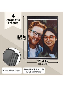 Juvale 4 Pack Magnetic Photo Frames 8.5X11 For Refrigerator Artwork Family Pictures  - Image 5
