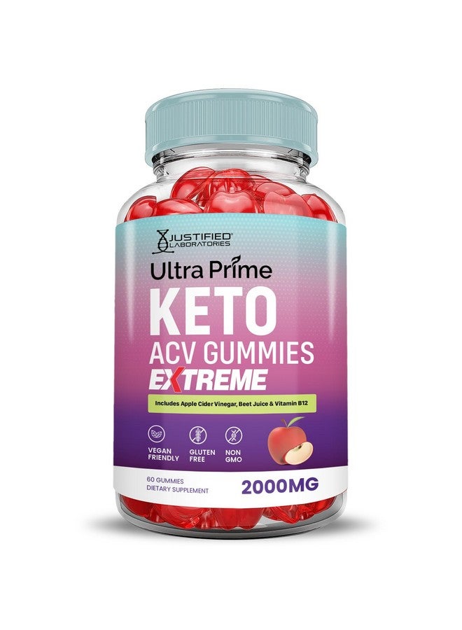 Justified Laboratories Ultra Prime Keto ACV Gummies Extreme 2000MG UltraPrime Keto Gummies Apple Cider Vinegar Formulated with Pomegranate Beet Juice Powder B12 Vegan Non GMO 60 Gummys - Image 4