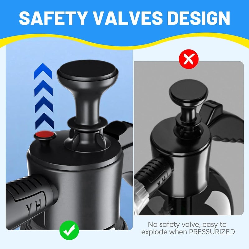 PINKE Car Foam Sprayer, Portable Car Wash Pump Foaming Watering Can, 2.3L High Pressure Hand Pump Sprayer Soap Atomizer Water Sprayer for House Cleaning, Garden, and Yard Care - Image 5