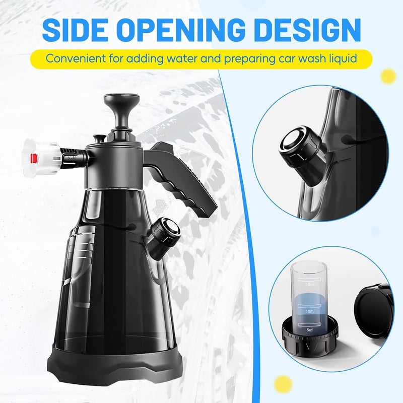 PINKE Car Foam Sprayer, Portable Car Wash Pump Foaming Watering Can, 2.3L High Pressure Hand Pump Sprayer Soap Atomizer Water Sprayer for House Cleaning, Garden, and Yard Care - Image 4