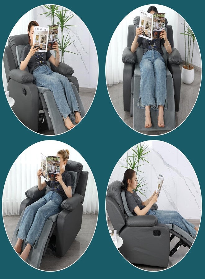 HOMBYS 3-in-1 Recliner Seat Cushion with Lumbar Support Pillow & Footrest, Multi-Functional Adjustable Height 2" to 6" for You to Choose, Non-Slip Memory Foam Chair Cushion for Elderly, Light Grey - Image 5