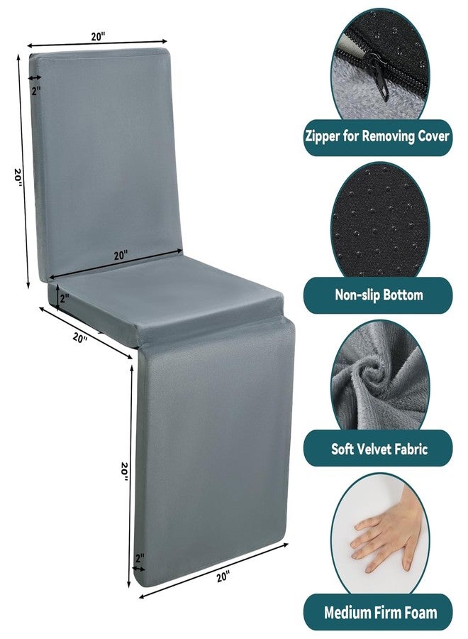 HOMBYS 3-in-1 Recliner Seat Cushion with Lumbar Support Pillow & Footrest, Multi-Functional Adjustable Height 2" to 6" for You to Choose, Non-Slip Memory Foam Chair Cushion for Elderly, Light Grey - Image 2