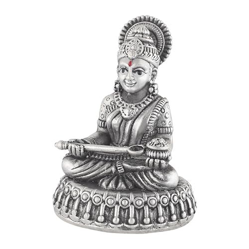 PRD CARATCAFE Silver 925 Maa Annapurna Idol, God Murti for Home Pooja. Hallmark Certified Solid Silver Statue of Goddess Annapoorna for Car, Home, Office & Gift. (30 Grams). Antique Finish. - Image 2