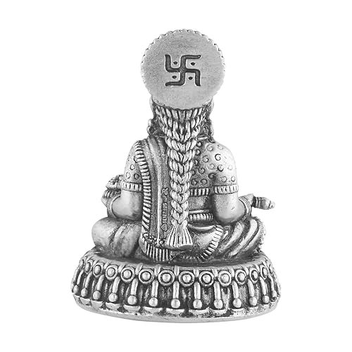 PRD CARATCAFE Silver 925 Maa Annapurna Idol, God Murti for Home Pooja. Hallmark Certified Solid Silver Statue of Goddess Annapoorna for Car, Home, Office & Gift. (30 Grams). Antique Finish. - Image 3