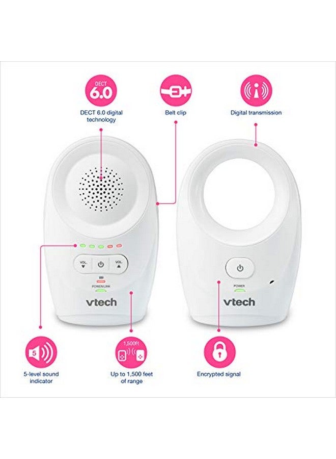 VTech DM1111, Enhanced Range Digital Audio Baby Monitor, 1 Parent Unit, White - Image 3