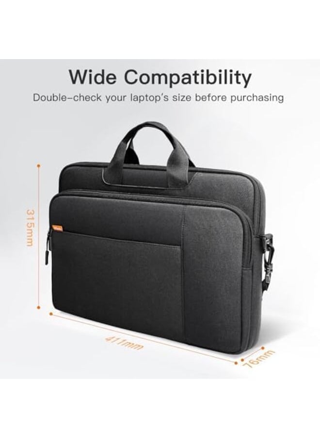 Jetech - 15 15.6 16 Inch Laptop Bag Case Waterproof Slim Computer Sleeve Cover Compatible With Macbook Air Pro 15 16 Surface Book 3 2 15 Dell Inspiron 15.6 Hp Pavilion 15.6 Black - Image 1