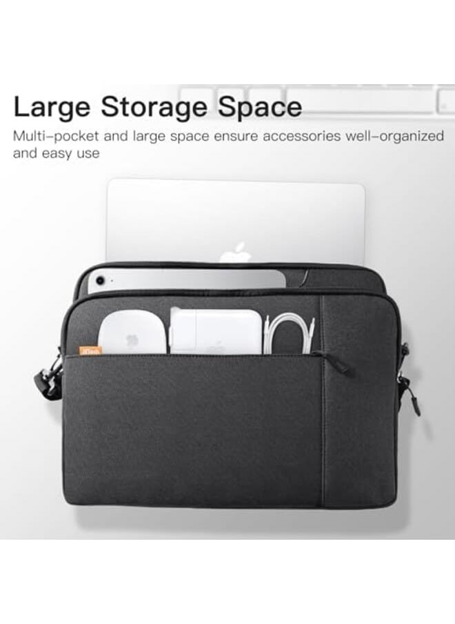 Jetech - 15 15.6 16 Inch Laptop Bag Case Waterproof Slim Computer Sleeve Cover Compatible With Macbook Air Pro 15 16 Surface Book 3 2 15 Dell Inspiron 15.6 Hp Pavilion 15.6 Black - Image 1