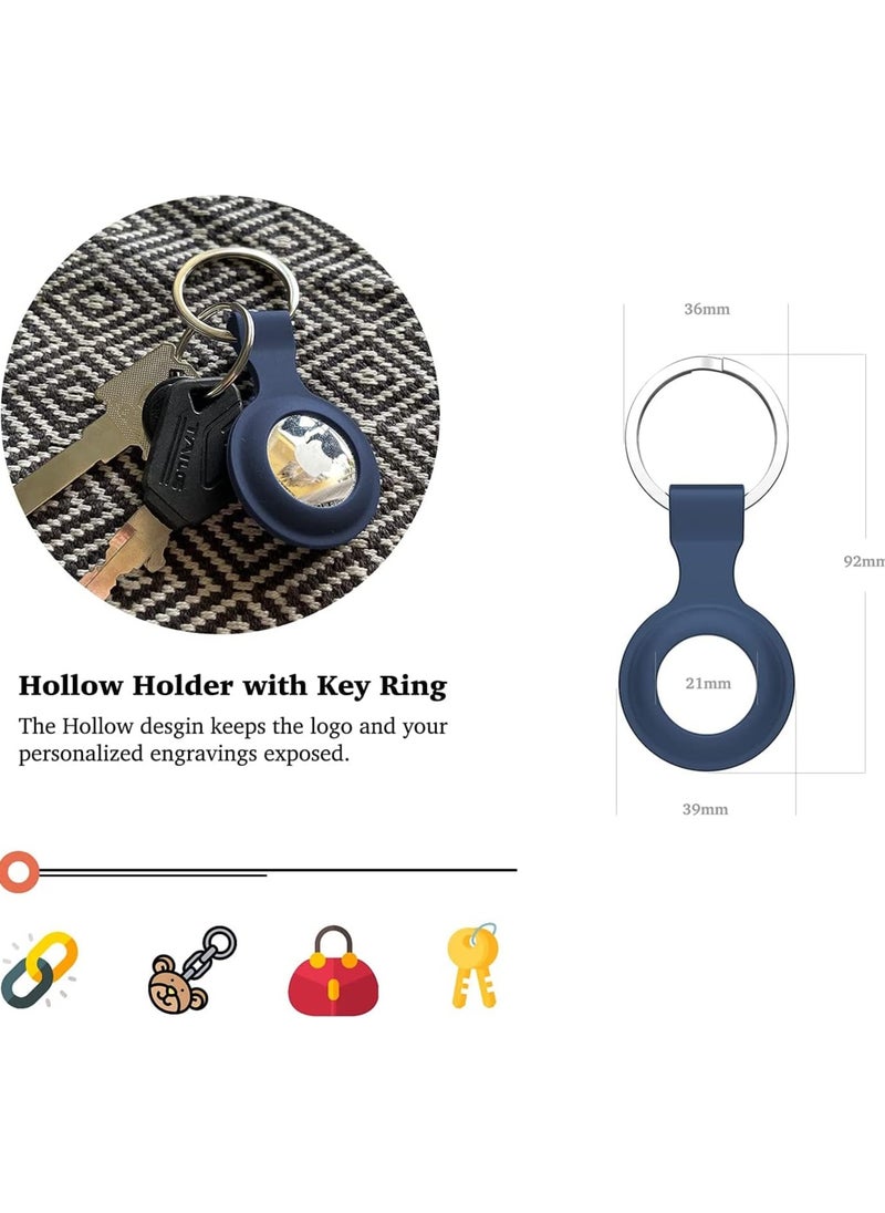 Raxoom Soft Silicone Air tag Holder with Keychain Waterproof Air tag Case Air tag Cover for Air tag Key Finder Tracker Finder Blue  - Image 3