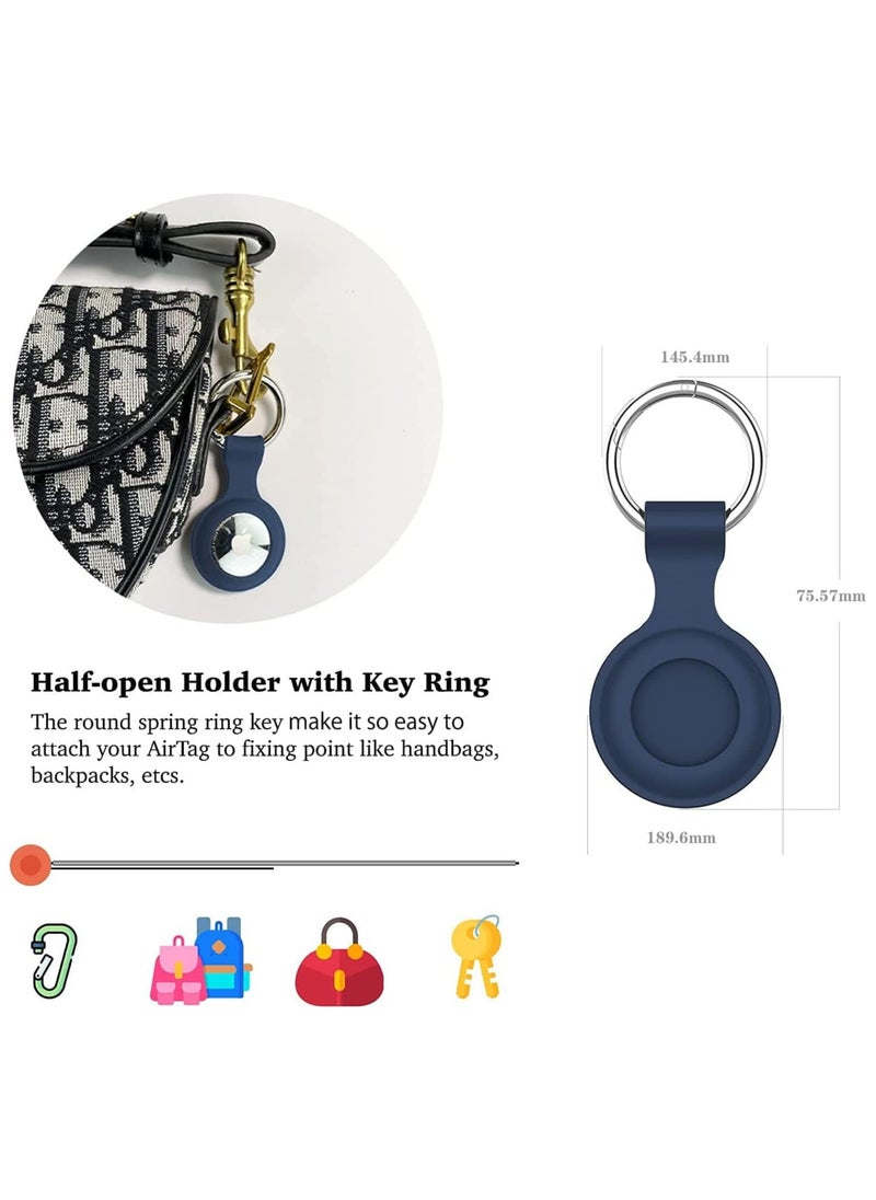 Raxoom Soft Silicone Air tag Holder with Keychain Waterproof Air tag Case Air tag Cover for Air tag Key Finder Tracker Finder Blue  - Image 2