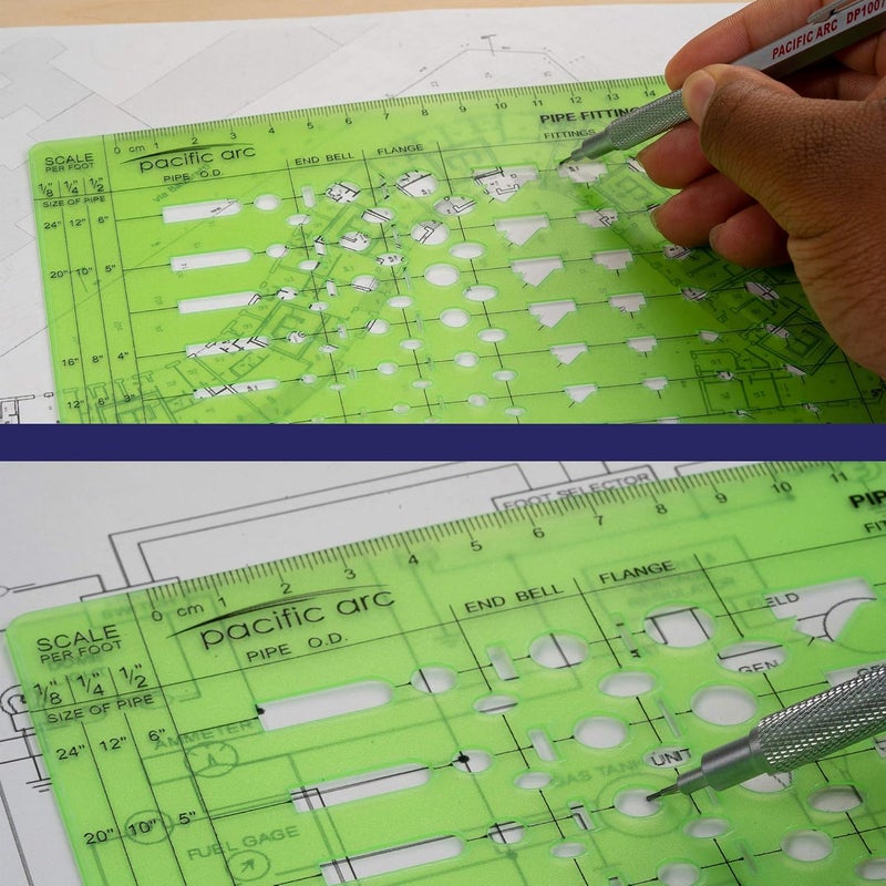 Pacific Arc Pipe Fitting Template Guide, with Pipe O.D., End Bell, Flange, and Fittings - Image 5
