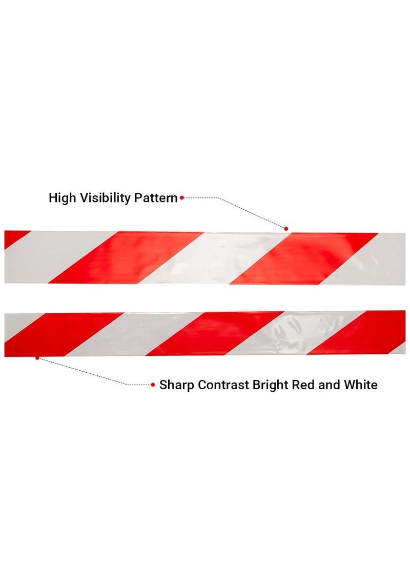 Berry Red & White Non-Adhesive Barrier Tape – 3-inch x 200m Caution Tape Roll for Cordoning Off Areas