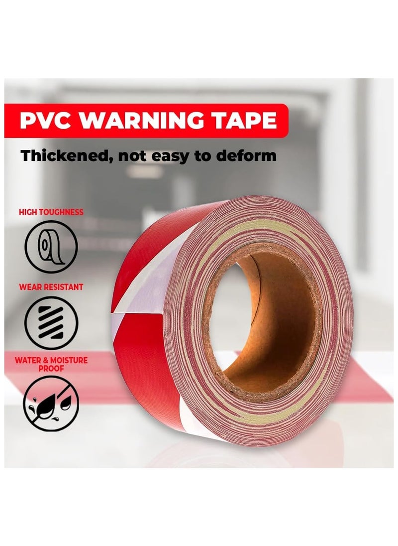 Berry Red & White Non-Adhesive Barrier Tape – 3-inch x 200m Caution Tape Roll for Cordoning Off Areas