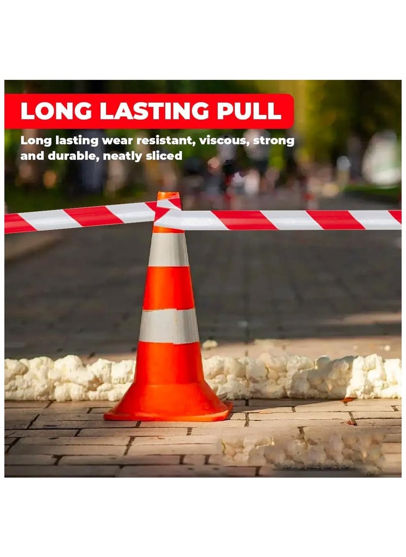 Berry Red & White Non-Adhesive Barrier Tape – 3-inch x 200m Caution Tape Roll for Cordoning Off Areas