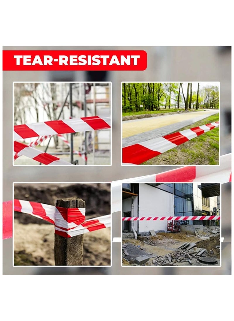 Berry Red & White Non-Adhesive Barrier Tape – 3-inch x 200m Caution Tape Roll for Cordoning Off Areas