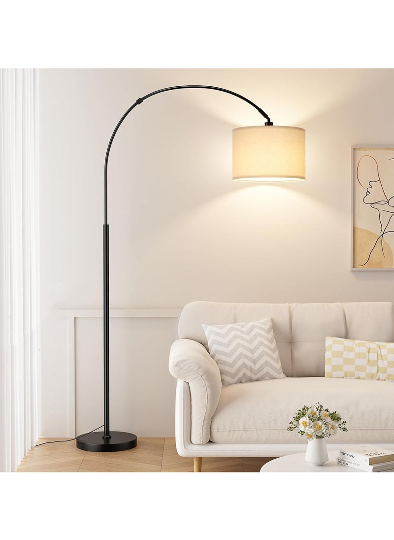ACPLAY - Dimmable Floor Lamp, Nordic Style Floor Lamp with Dimmer, Black Standing Lamp, Adjustable Hanging Shade, Over Couch Reading Light, Modern Pole Lamp for Living Room Bedroom - Image 1