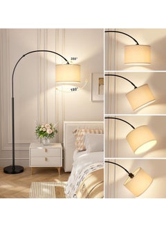 ACPLAY Dimmable Floor Lamp, Nordic Style Floor Lamp with Dimmer, Black Standing Lamp, Adjustable Hanging Shade, Over Couch Reading Light, Modern Pole Lamp for Living Room Bedroom  - Image 5