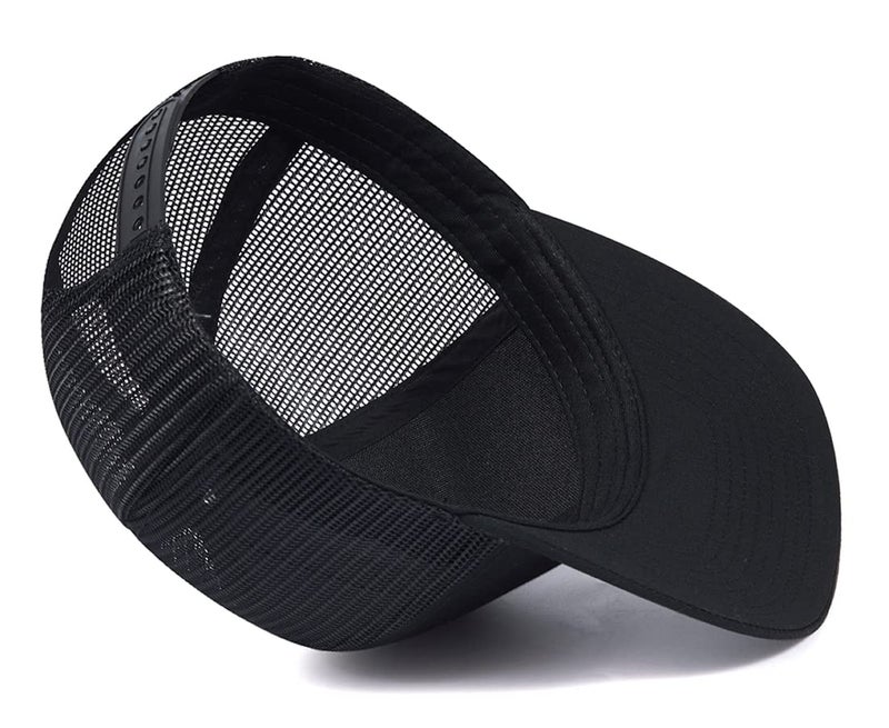 Quanhaigou Trucker Hat - Mesh Snap Back - Unisex Adjustable Baseball Cap - Outdoor Hats for Men Women (2pcs Gray + Black) - Image 5
