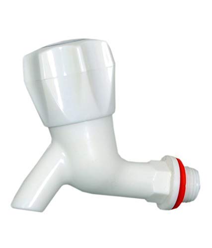 G Shri Ganesh White PVC Plastic Bib Cock Water Taps for Kitchen Bathroom Wash Basins Set of 12 12 15 mmType PVC Taps Faucet for Hot and Cold Water Glossy - Image 3