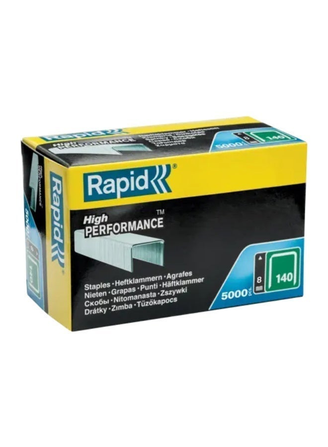 Rapid No.140 Flatwire Staples 8mm – 5000pcs – Silver – 11908111 - Image 1