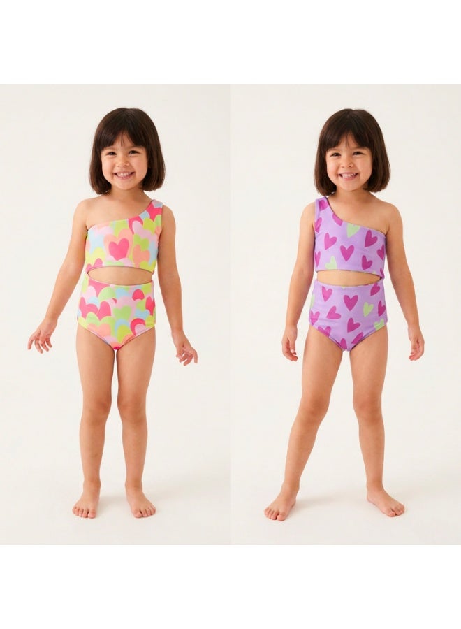 Onda Quick-Dry Stretch  Reversible Swimsuit for Girls - Image 1
