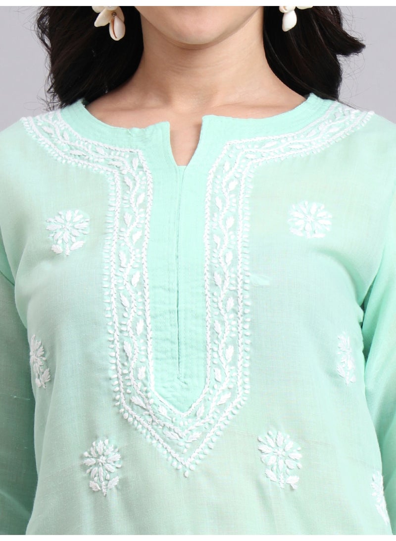 Alaya Hand Embroidered Chikankari Cotton Kurta-AL3999 - Image 4