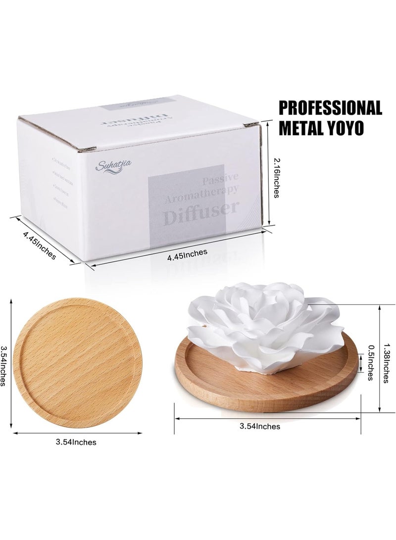 Suhatjia Passive Essential Oil Diffuser,Aromatherapy Passive Mini Ceramic Essential Oil Small Diffuser for Desk Office Home Gift (Roses) - Image 3