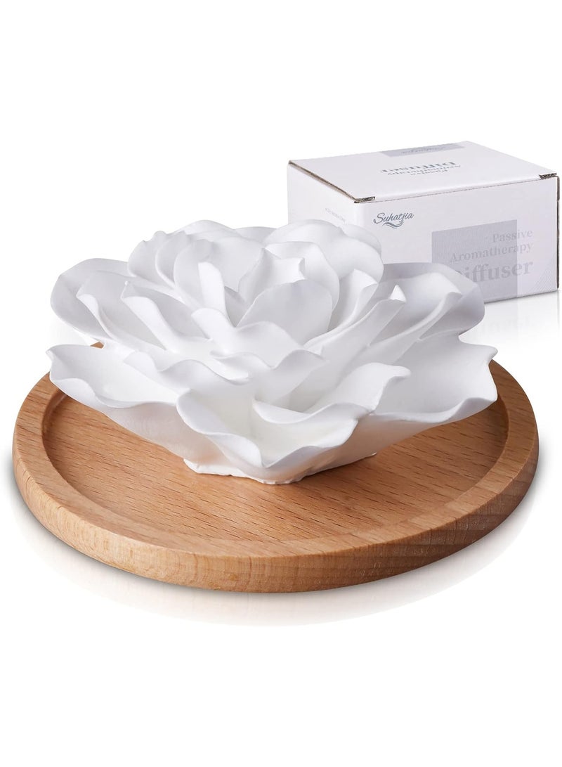 Suhatjia Passive Essential Oil Diffuser,Aromatherapy Passive Mini Ceramic Essential Oil Small Diffuser for Desk Office Home Gift (Roses) - Image 1