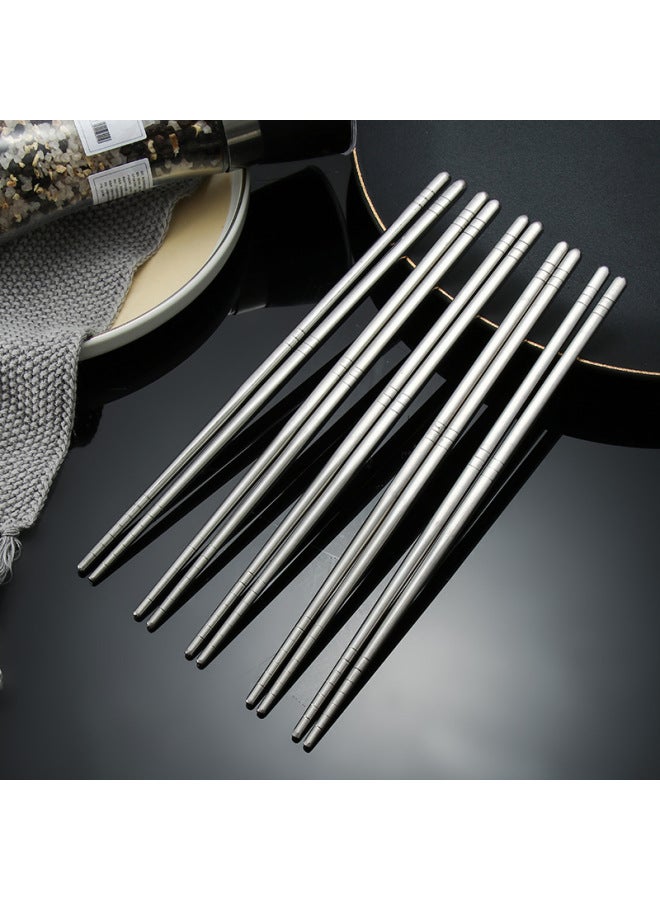 201 Stainless Steel Chopsticks Household Tableware Polished Non-slip Design Insulated Hollow Thread Chopsticks Wholesale-Color:6.5 PSE Wheel Hand-polished 201-Specifications:23cm - Image 3