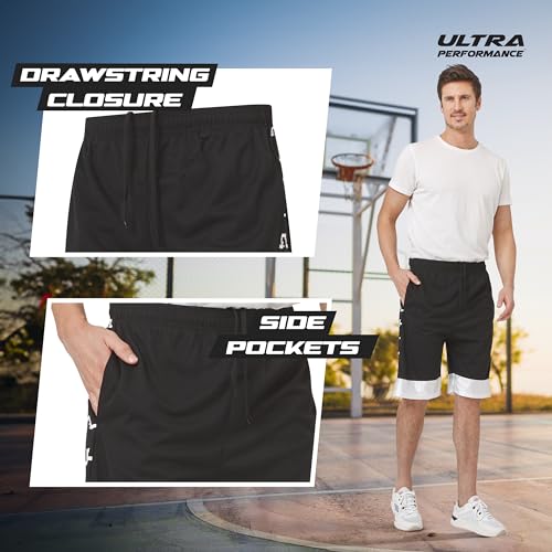 Ultra Performance 5 Pack Mens Shorts, Athletic Gym Shorts Workout Basketball Shorts for Men, X-Large - Image 3
