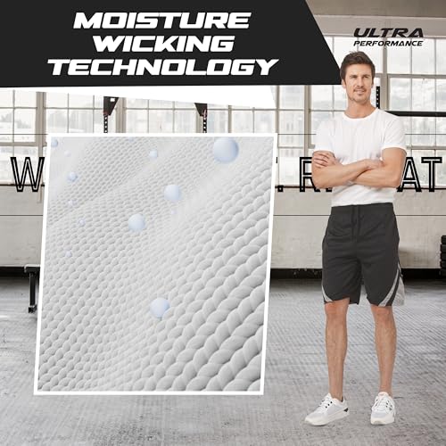Ultra Performance 5 Pack Mens Shorts, Athletic Gym Shorts Workout Basketball Shorts for Men, X-Large - Image 4
