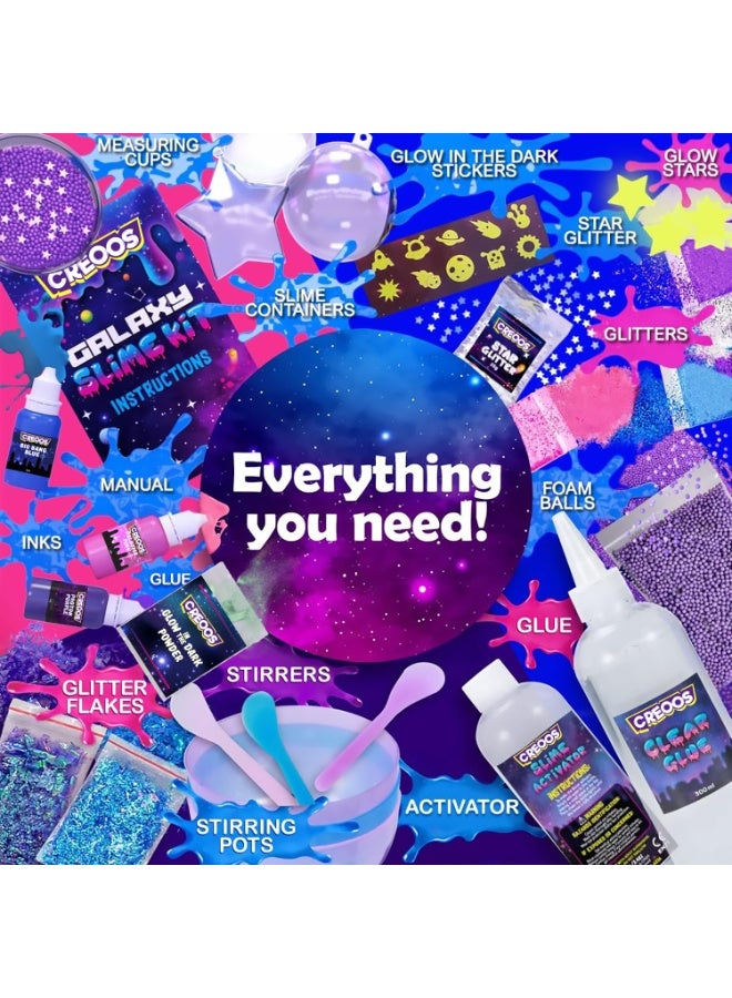Galaxy DIY Slime Kit for Kids,Fluffy Slime Making Kit Toys for Girls -Non-Sticky & Scented to Craft Butter Slime - Image 5