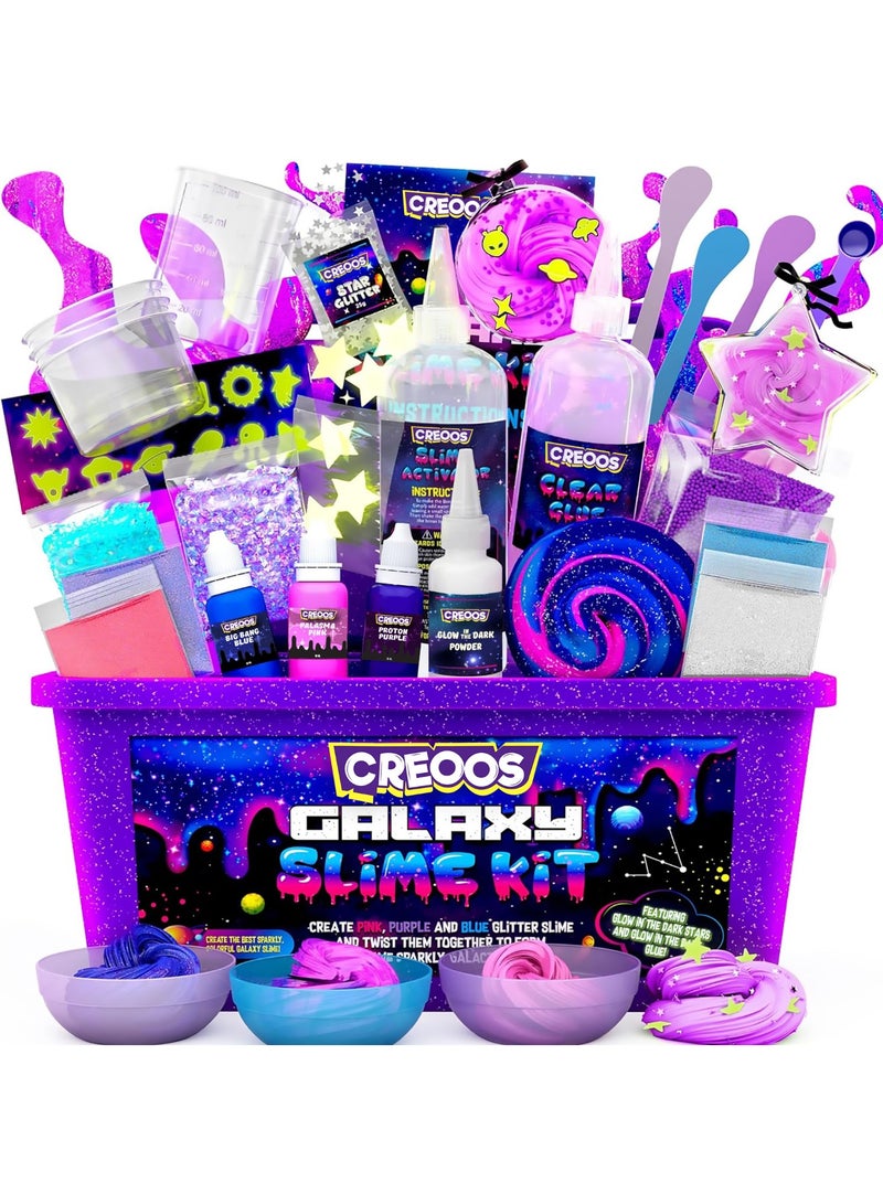 Galaxy DIY Slime Kit for Kids,Fluffy Slime Making Kit Toys for Girls -Non-Sticky & Scented to Craft Butter Slime - Image 1