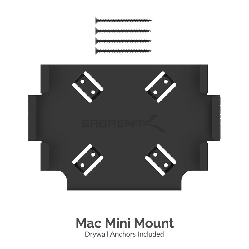 SABRENT Mac mini VESA Mount/Wall Mount/Under Desk Mount [Black] (BK-MABM) - Image 2