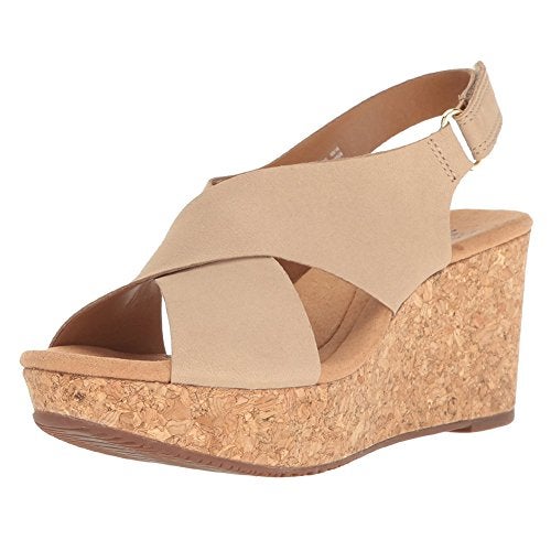 Clarks Women's Annadel Eirwyn Wedge Sandal, Sand Nubuck, 8 - Image 4