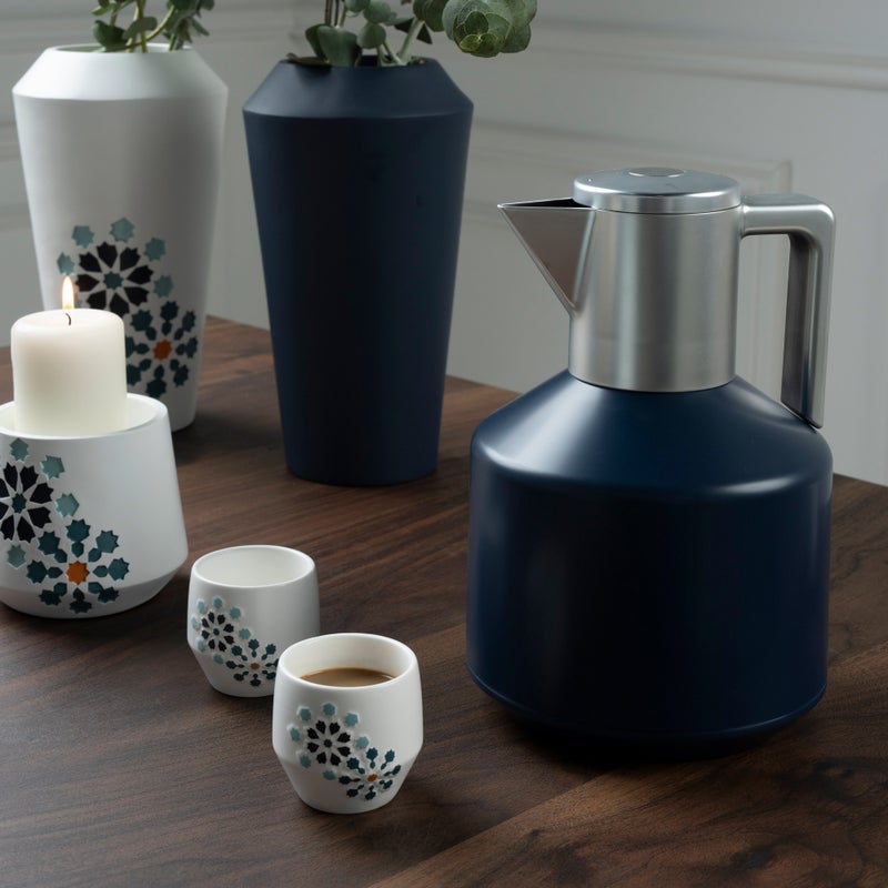 Dallaty Oumq - Plastic and Steel Vacuum Flask - 1L - Blue - Image 3